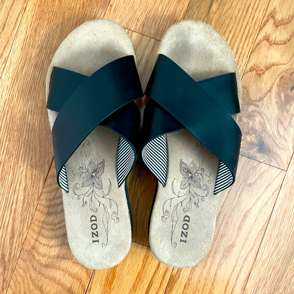 Black Izod Sandals, Size 7